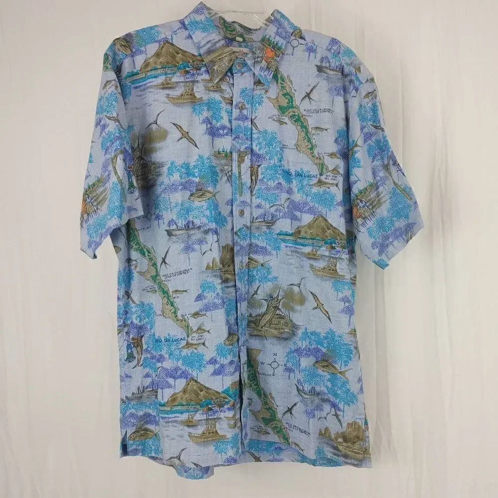 Vintage Bluewater Wear By AFTCO Men's Size XL Coast Of California Button Down Fi